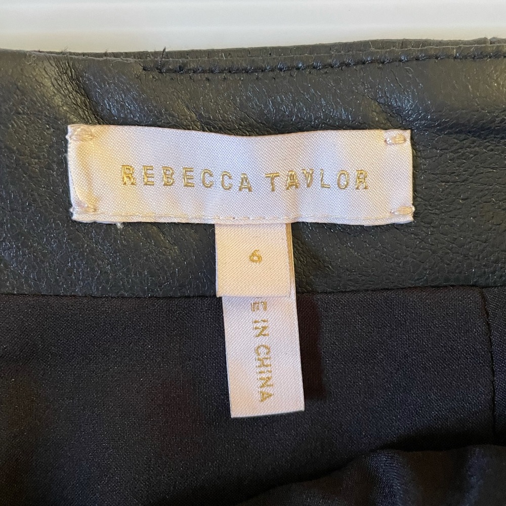 Rebecca Taylor Faux-Leather Ruffle Skirt New 6 - Picture 8 of 9